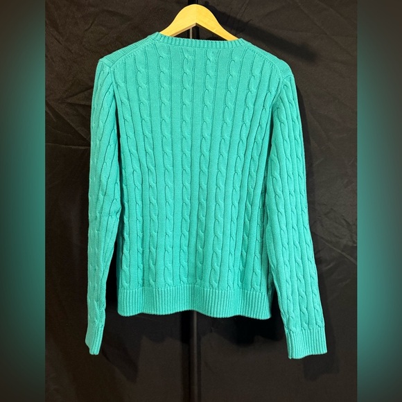 PIOMBO Women’s size XXL green Pure Cotton Cable Knit Sweater - Picture 2 of 3